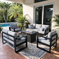 Aluminum Outdoor Conversation Furniture Fire Pit Table-0