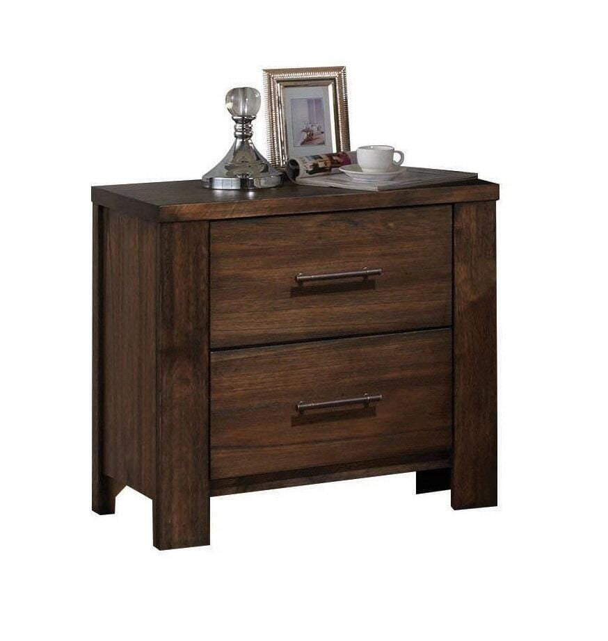 25" Brown Two Drawers Nightstand-1