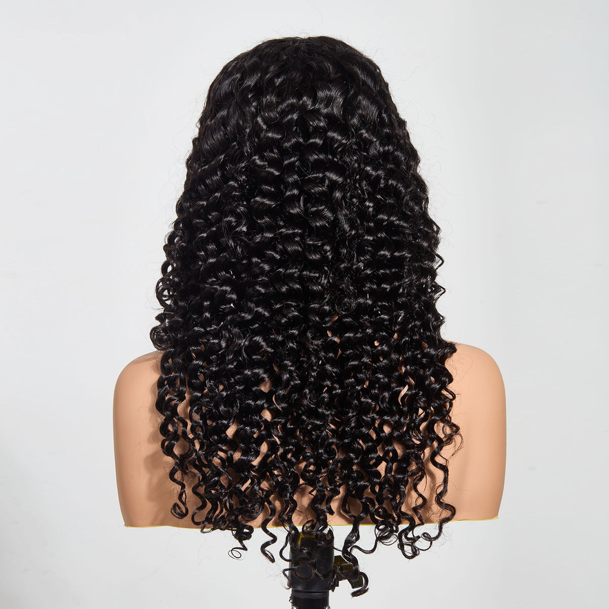 StariaHair 13"x4" Deep Wave 200% Transparent Lace Frontal Wig #1B