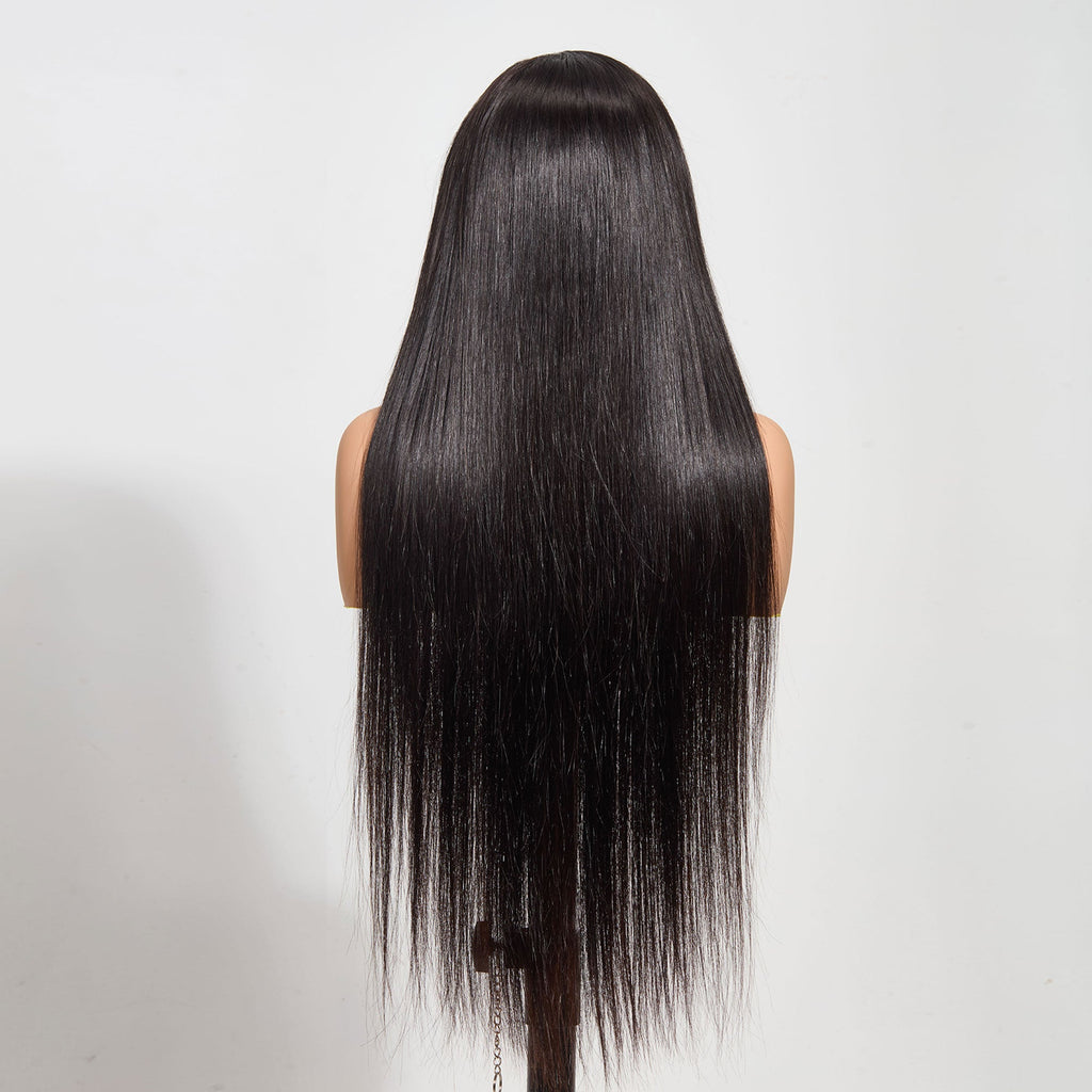 StariaHair 13"x4" Straight 200% Transparent Lace Frontal Wig #1B