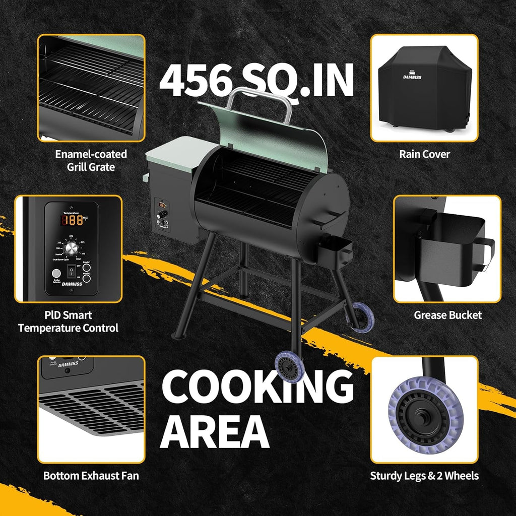 Electric Pellet Grill Smoker 8in1 PID Temperature Control-4