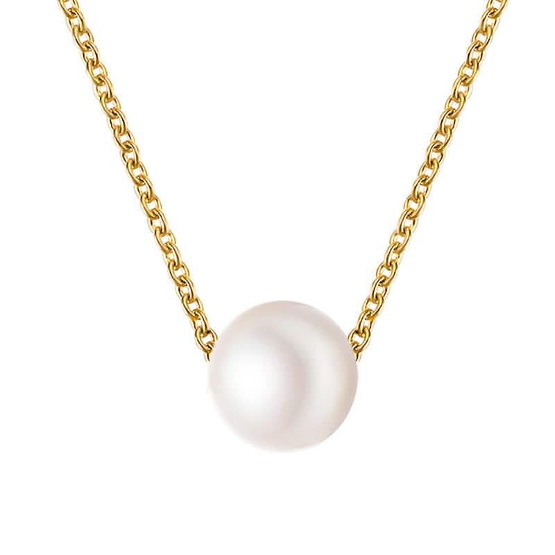 Women’s Minimalist White Pearl Beaded Necklace – Elegant Statement Chain