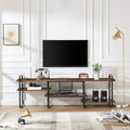 Modern Metal Wood Industrial Entertainment Center TV Stand for TV up to 65-inch