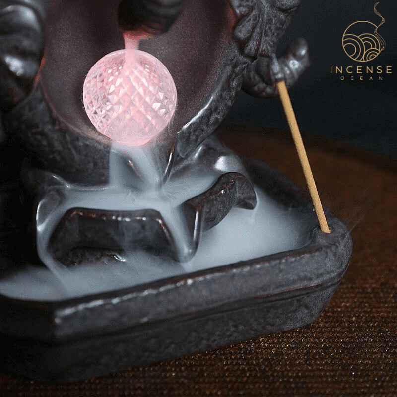 Elephant Statue Waterfall Incense Burner