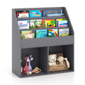 Kids Wooden Bookshelf Bookcase Children Toy Storage Cabinet Organizer-White