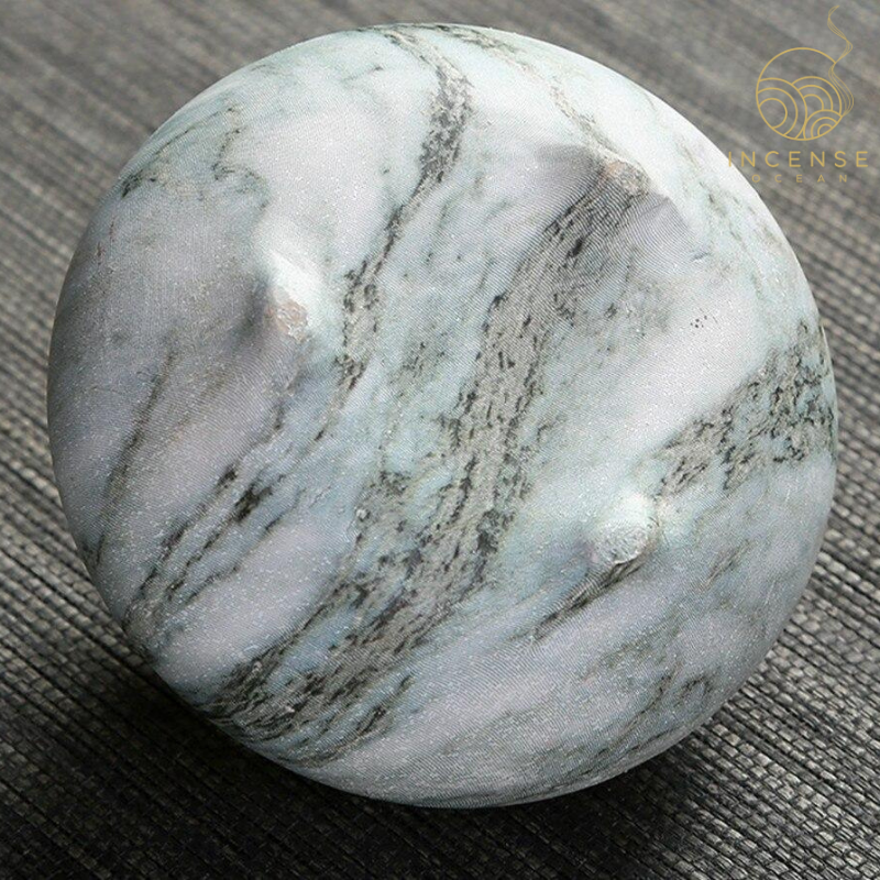 Marble Coil Censer Incense Burner Copper Cover Ceramic