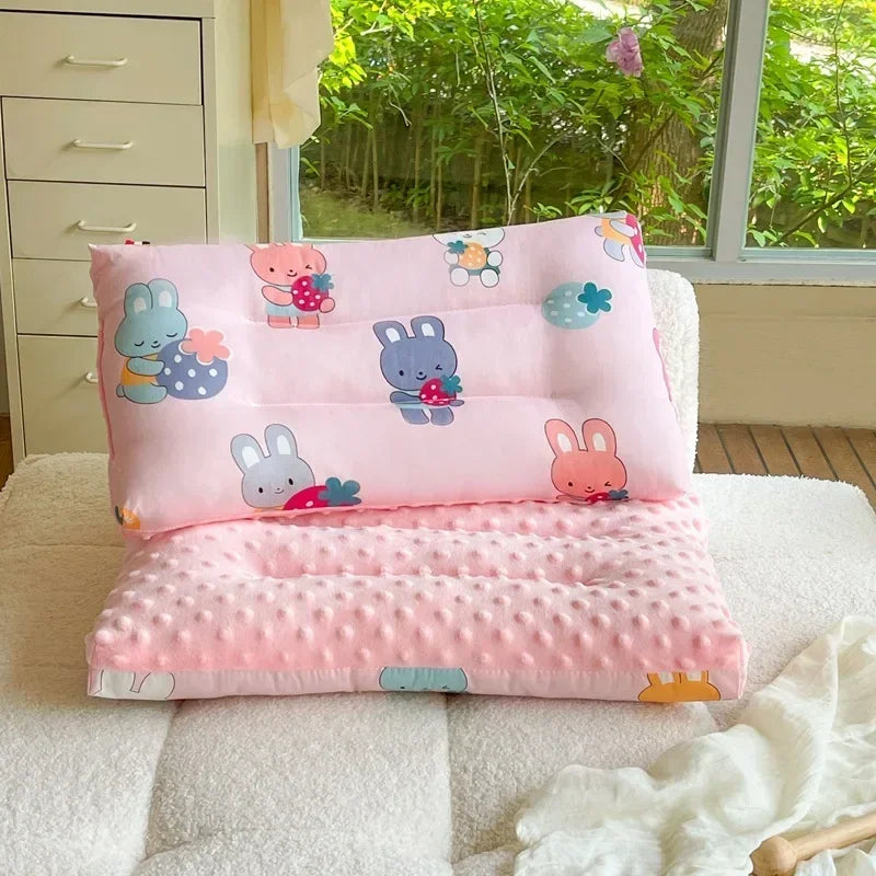 Baby Pillow 30 x 50 cm (12 x 20 in) – Soft Velvet Breathable Headrest, 100% Cotton Fill for Infants & Kids
