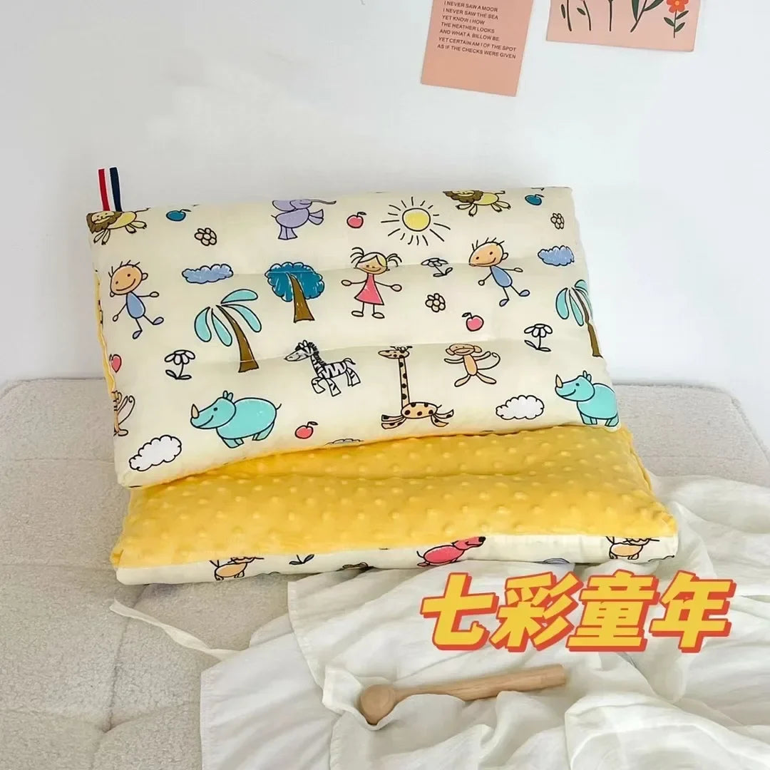 Baby Pillow 30 x 50 cm (12 x 20 in) – Soft Velvet Breathable Headrest, 100% Cotton Fill for Infants & Kids