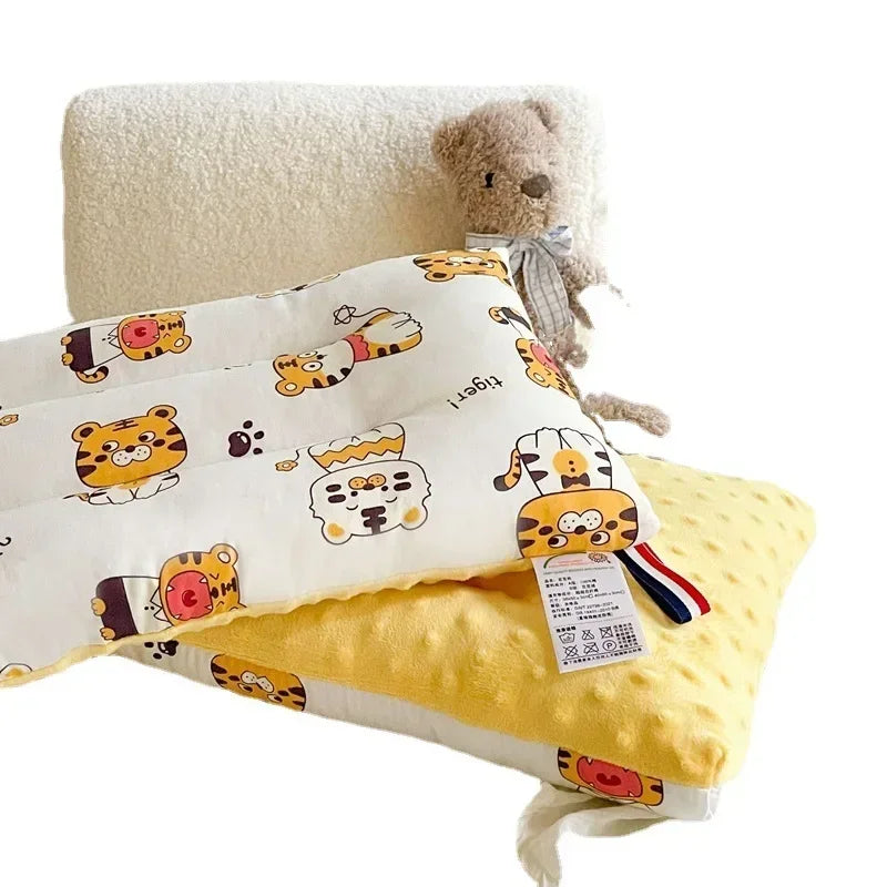 Baby Pillow 30 x 50 cm (12 x 20 in) – Soft Velvet Breathable Headrest, 100% Cotton Fill for Infants & Kids