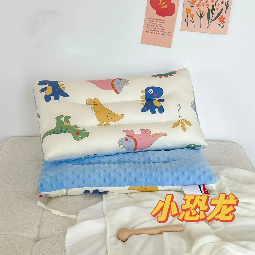 Baby Pillow 30 x 50 cm (12 x 20 in) – Soft Velvet Breathable Headrest, 100% Cotton Fill for Infants & Kids