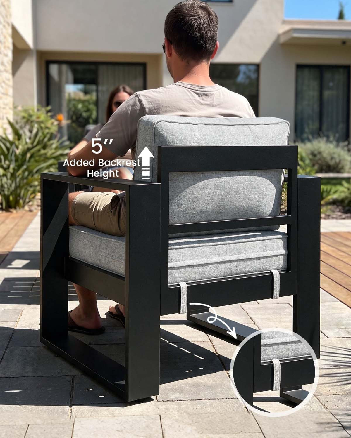 Aluminum Outdoor Conversation Furniture Fire Pit Table-4