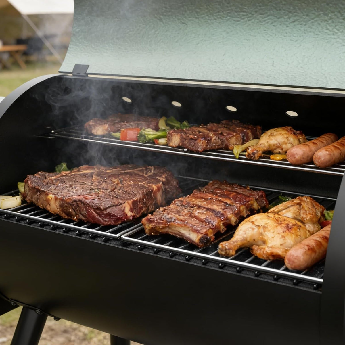 Electric Pellet Grill Smoker 8in1 PID Temperature Control-1