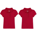 Lot of 2 The Children's Place Girls 4T Red Short Sleeve Ruffle Pique Polo Shirts