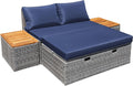 Comfortable Multifunctional Outdoor Day Bed with Side Tables-0