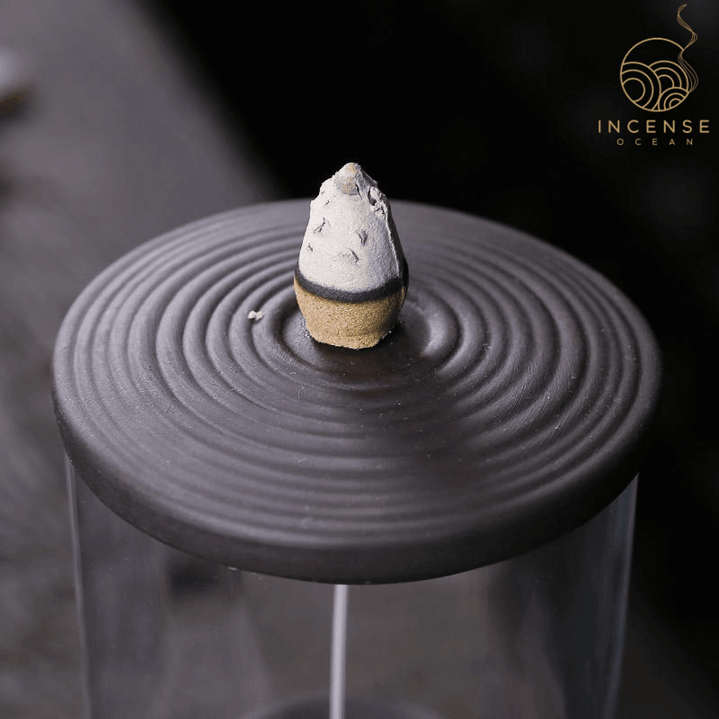 Ceramic Waterfall Incense Burner with Cover